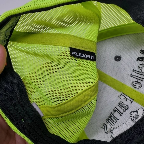 Richardson Mello Farms Flexfit Neon Color Block Cap Adjustable Hat Size XS-Small - Picture 8 of 11